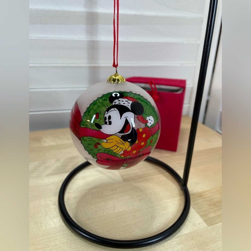 Disney Minnie Mouse Festive Ornament - Red, Green, Gold